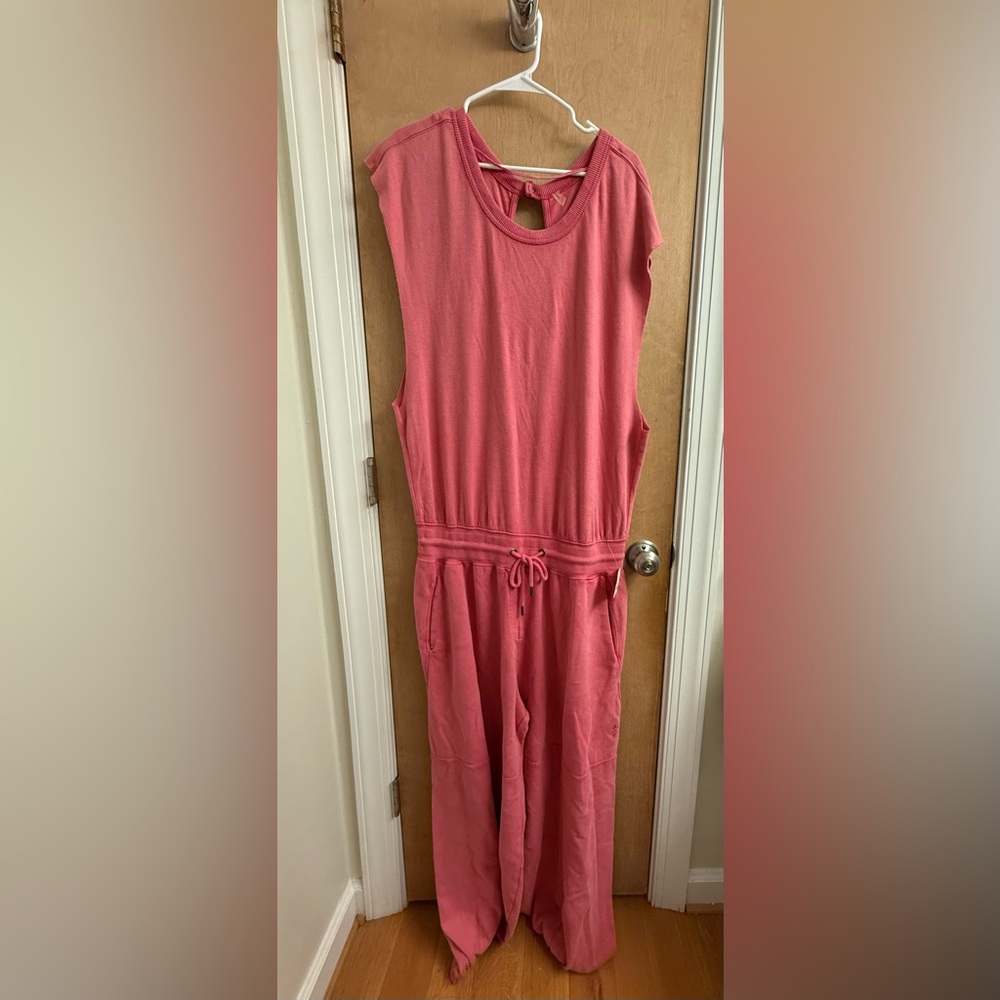 Free People Movement Pink Sleeveless Jumpsuit Sz XL  New